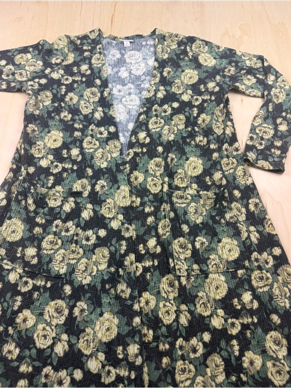LuLaRoe Floral Open-Front Cardigan - Green & Yellow